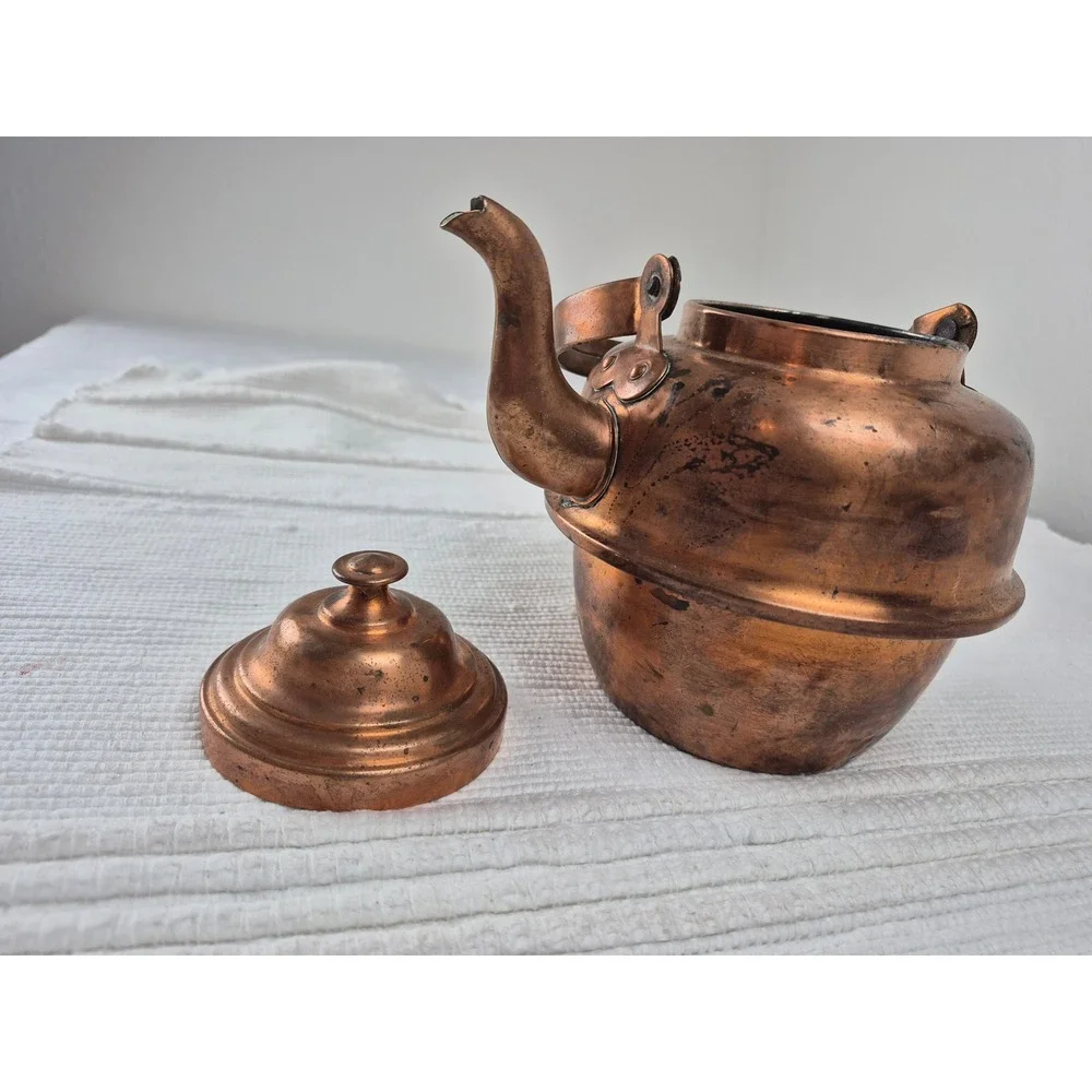 Vintage Volund‎ Copper Teapot Kettle Antique Style Patina Gooseneck Spout
